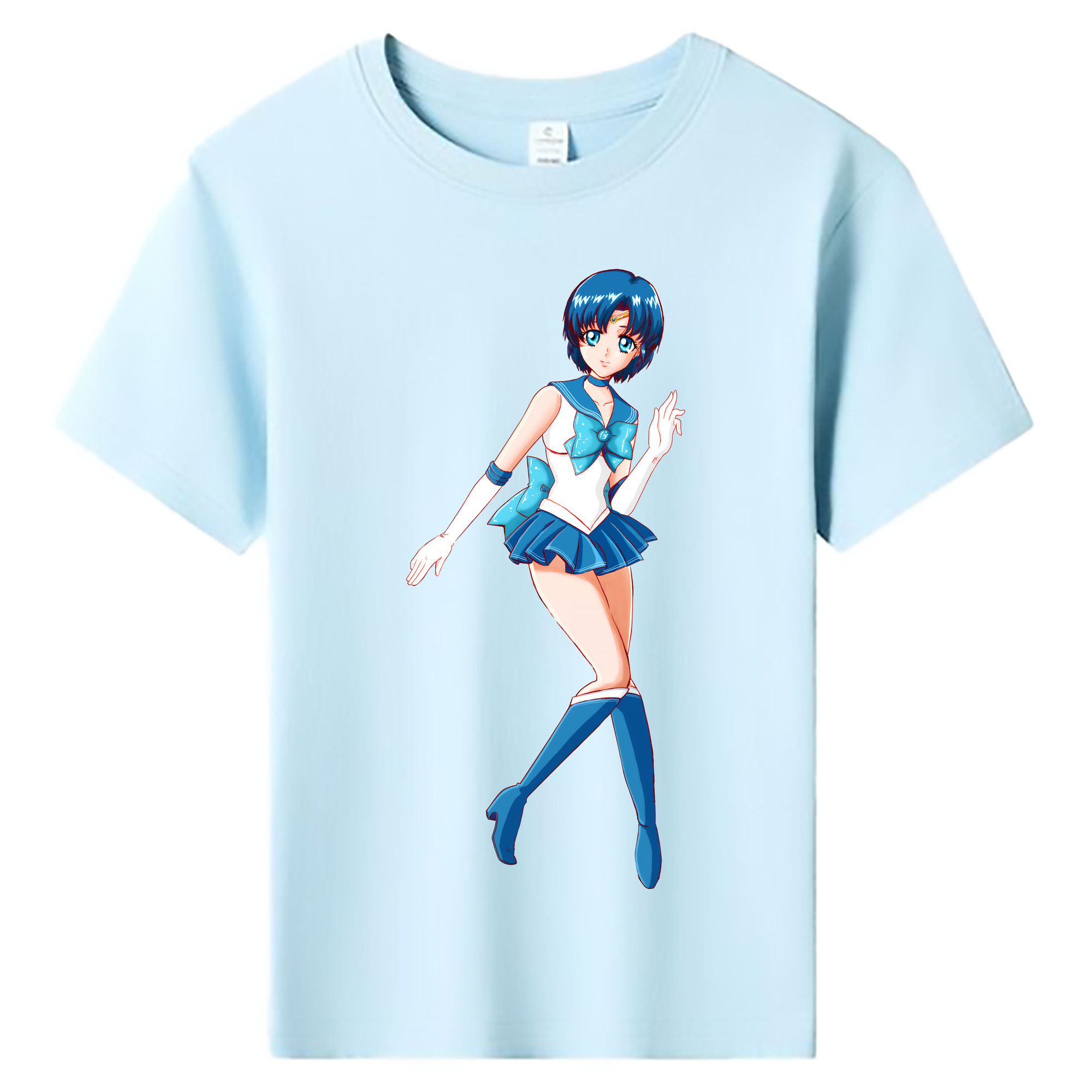 （画像用） 美少女戦士セーラームーン 水野 亜美 みずの あみ Sailor Moon Mizuno Ami 綿100％キッズTシャツ（フロントプリント）